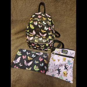 Loungefly Pokemon Winged Pokemon Mini Backpack Butterfly Moth Mini Backpack Set